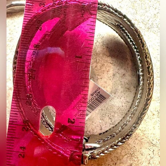 Chicos Chunky Textured Hinged Bangle Bracelet - Picture 15 of 16